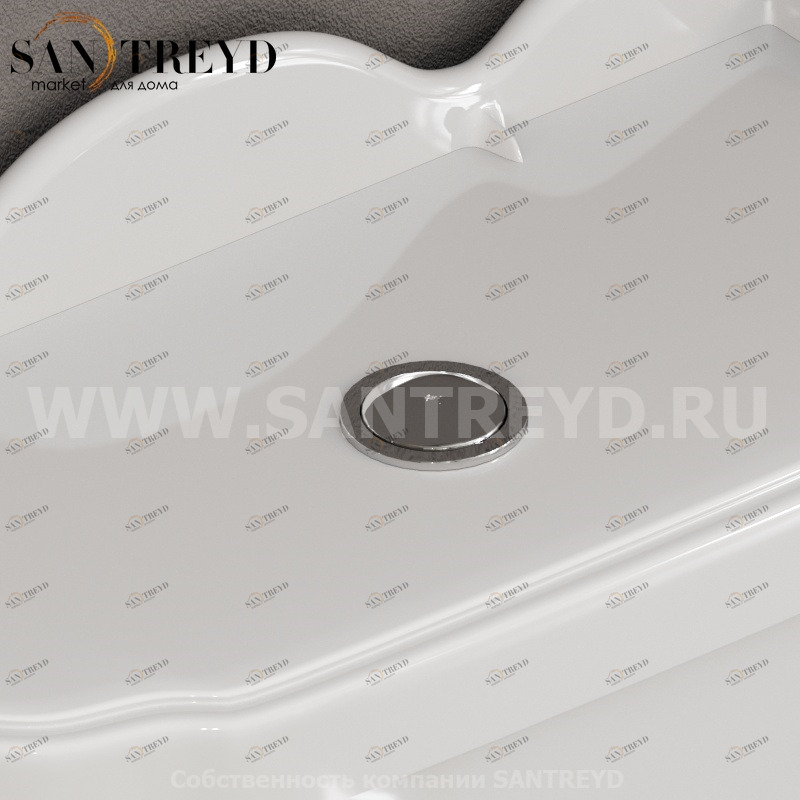 BA007 Cливной механизм с кнопкой 40 см Хромированный Globo Paestum Италия Ceramica Globo