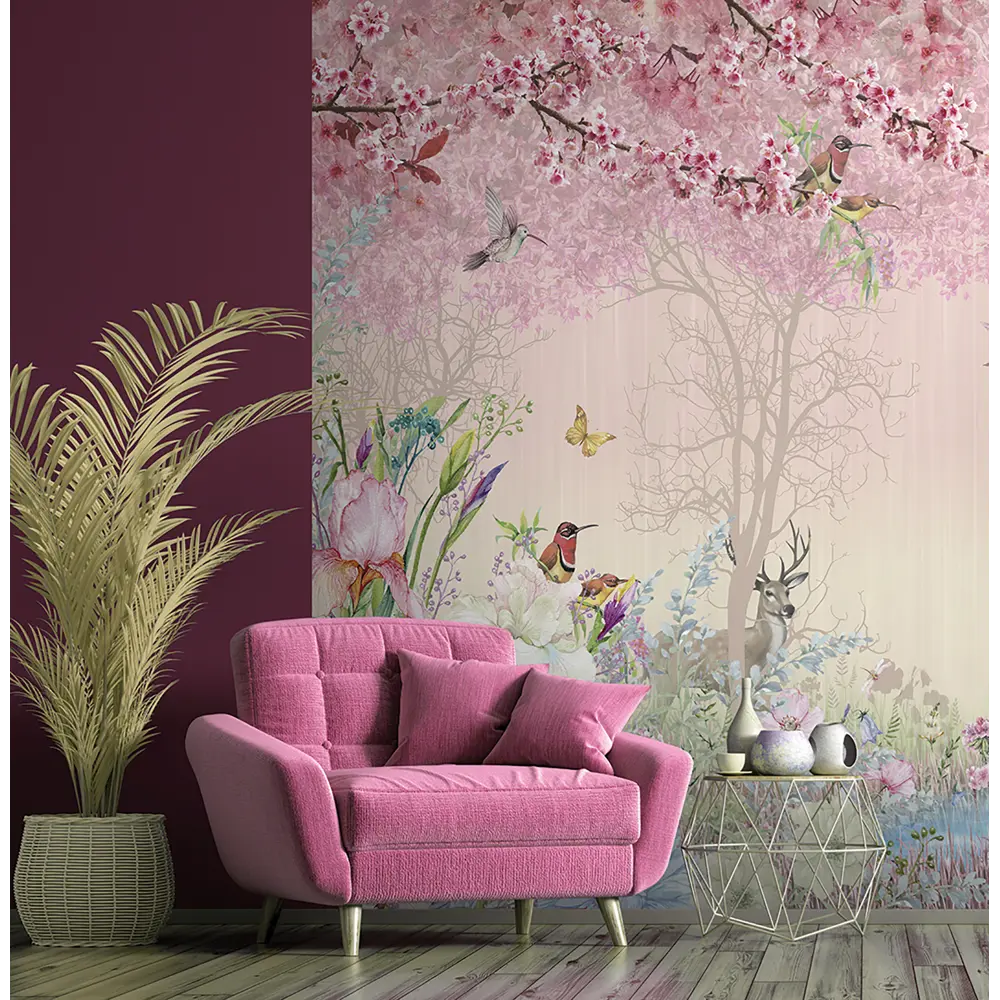 Фотообои Розовый сад флизелиновые 400x270 см L13-190 84784597 STLM-2204569 FBRUSH 3D FLIZART - Вид №1