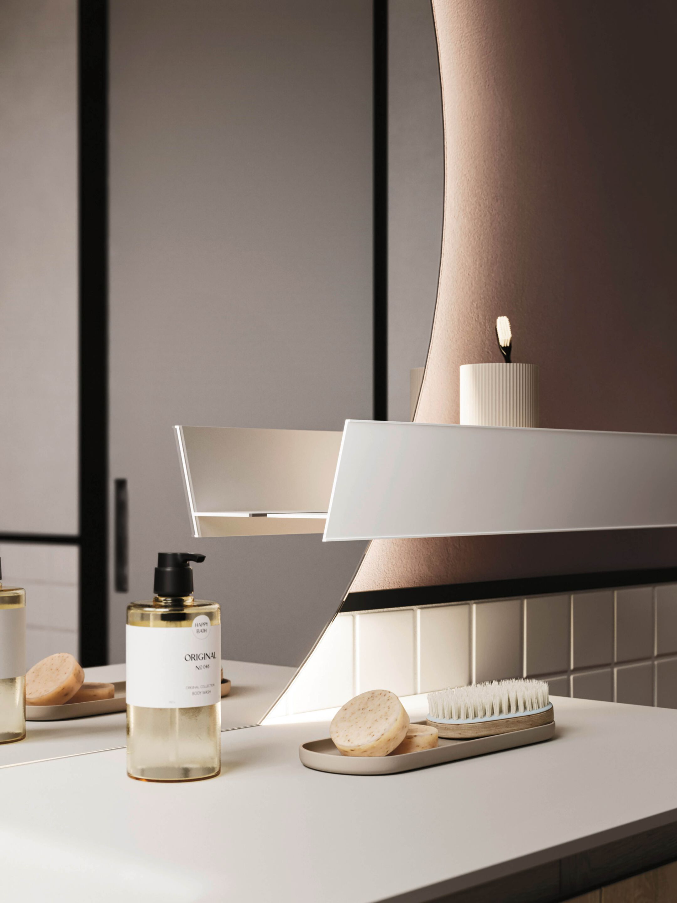 Подвесной шкаф для умывальника со встроенной раковиной Arbi Arredobagno HO.ME PLUS 45° C 24 ARCH-00094733 - Вид №2