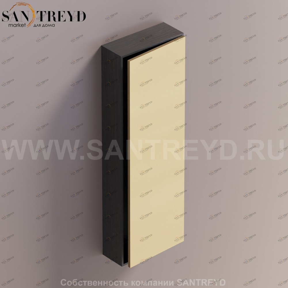 LIFT Модульный шкаф 120 см с правой дверью на доводчиках. Модули могут располагаться горизонтально и вертикально. Отделка: темный дуб и бронза. AMOB054NRRWDX Agape