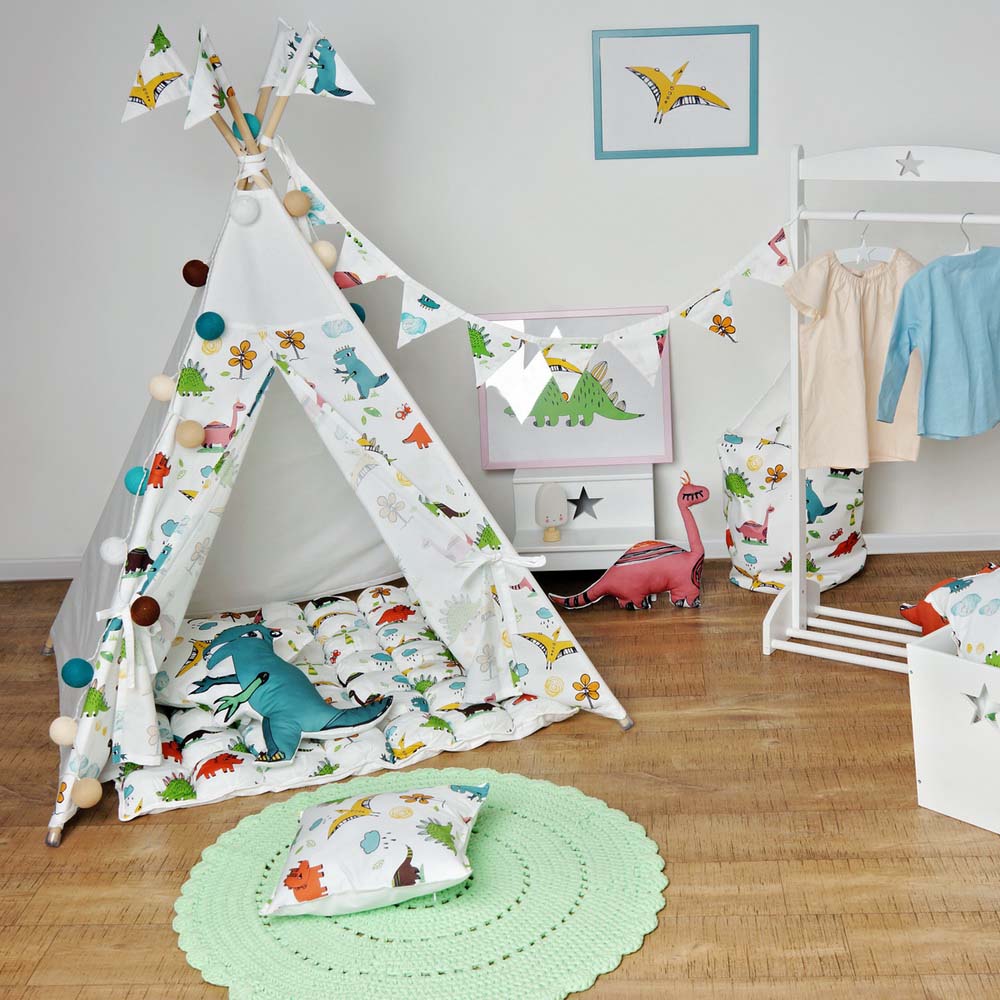 Вигвам Dino с окном,карманом и флажками VAMVIGVAM DINO 281494 Красный;желтый;зеленый Santreyd - Вид №1