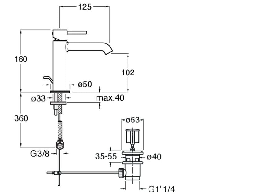 Смеситель для раковины с раковиной CRISTINA Rubinetterie Phi ARCH-00092815 - Вид №2