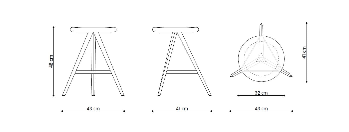Низкий табурет из ясеня с подставкой для ног TrabA' TrabA ' - Limited Edition ARCH-00118780 - Вид №3