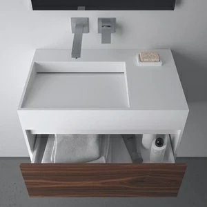 Moma Design Раковина подвесная с ящиком из Corian Lite Cube белая