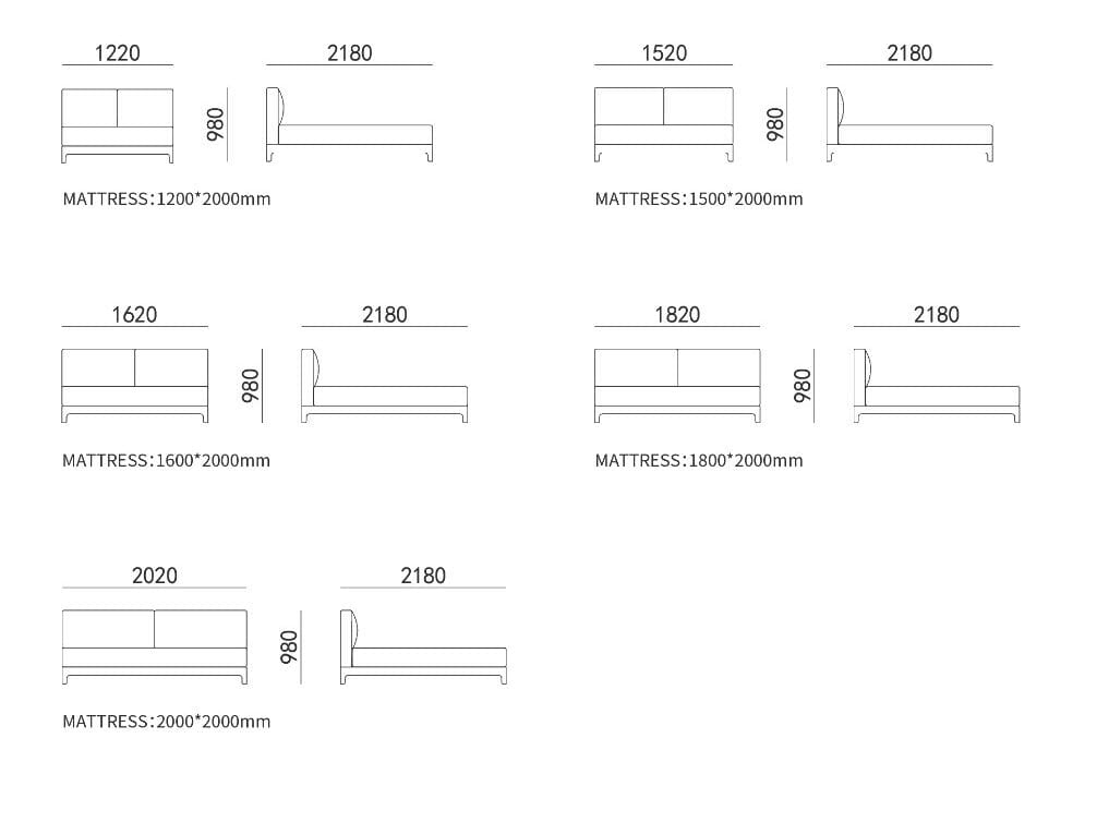 Двуспальная кровать с мягким изголовьем HC28 maison Oasis ARCH-00108870 - Вид №2