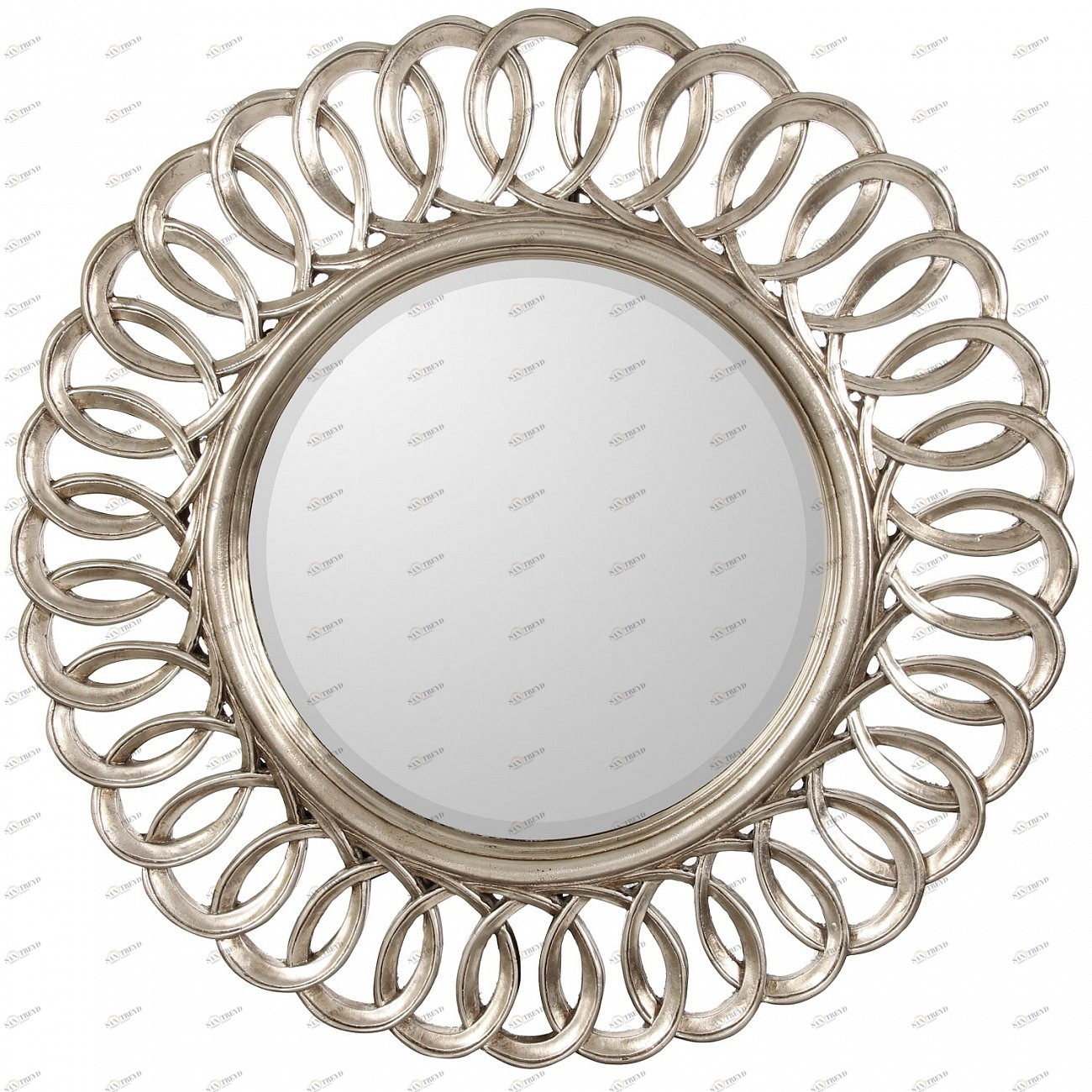 Зеркало настенное круглое 90 см античное серебро Kimberly Silver ART-ZERKALO ДИЗАЙНЕРСКИЕ 00-3884102 Зеркальный;серебро 