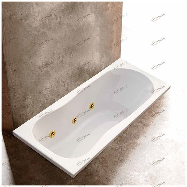 Ванна Gruppo treesse Alexia V1477-DX-Z  белая с золотом и гидромассажем прямоугольная STDV1477DXZ