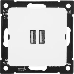 Розетка Hegel USB встраиваемая 3.4 А цвет белый 84399408 STLM-2094151