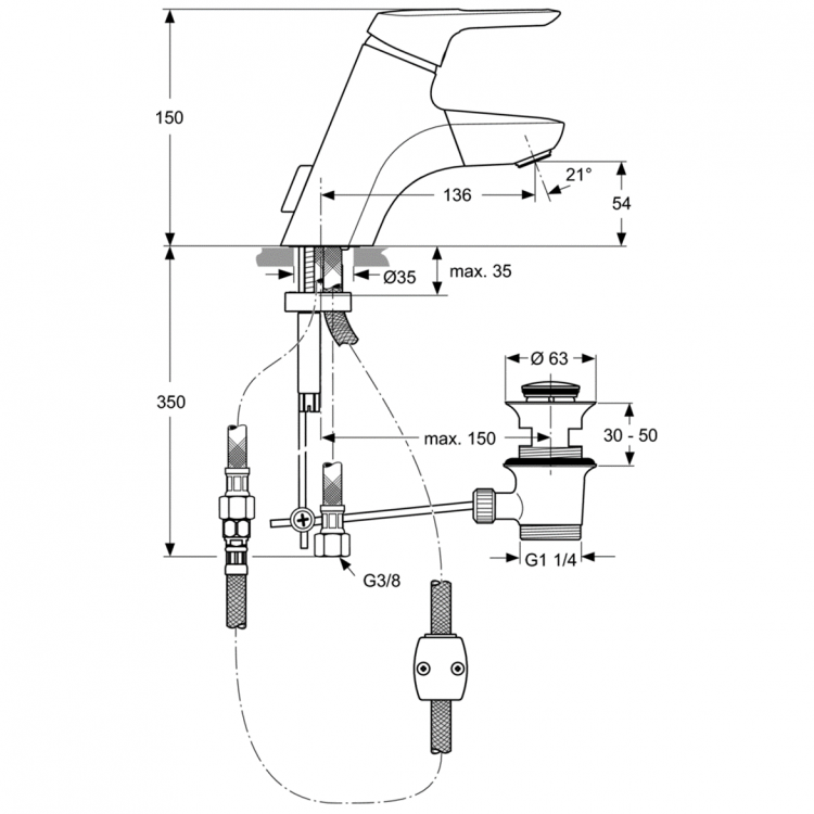 A5654AA Смеситель для раковины Ideal Standard CERAMIX BLUE - Вид №1