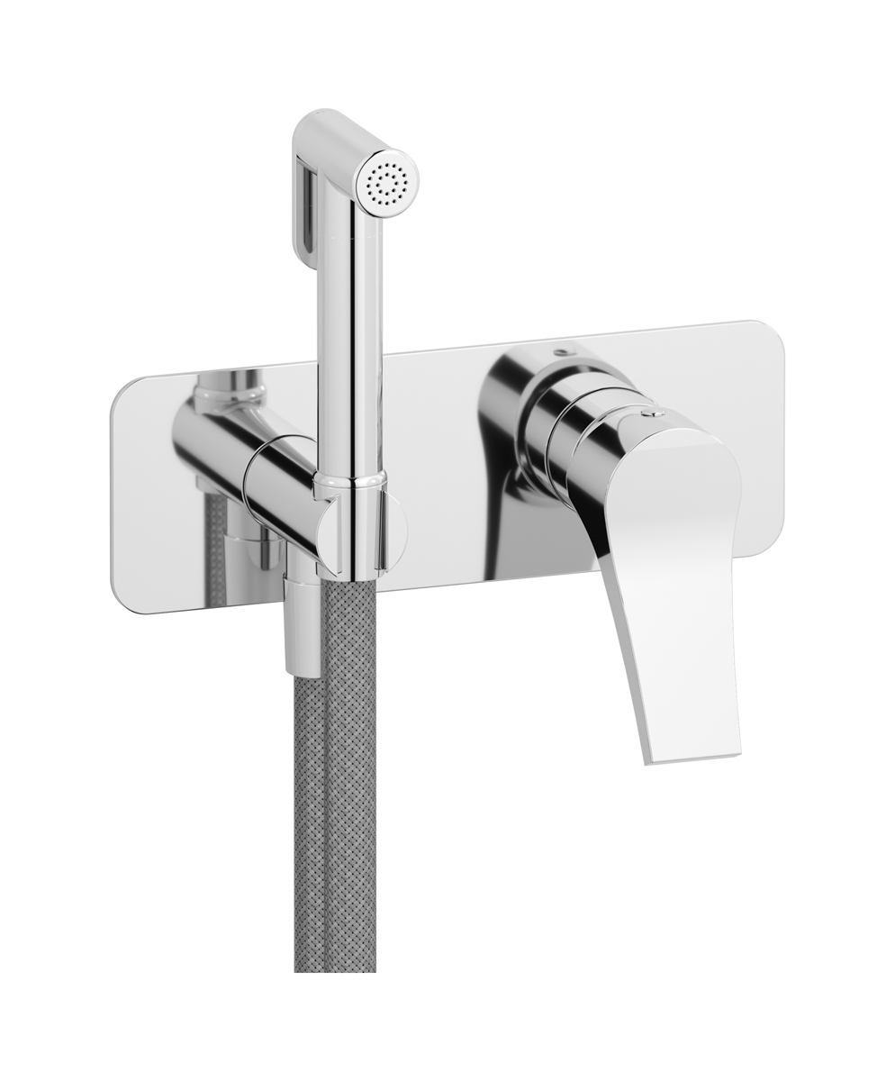 Внешние части гигенического душа со смесителем. WE ARE IB vn398cc Chrome Twitter