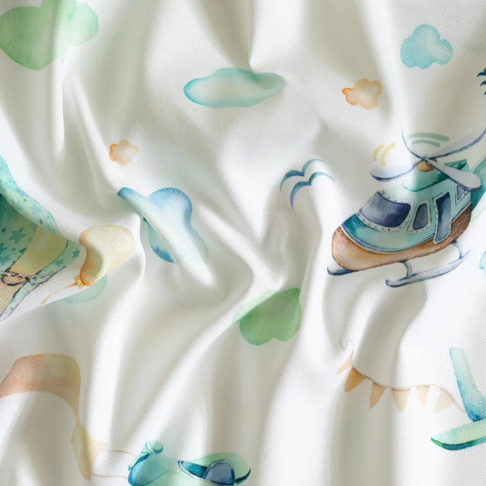 Ткань 1 м/п Самолет велюр 300 см цвет зеленый GARDEN STLM-2207107 - Вид №1