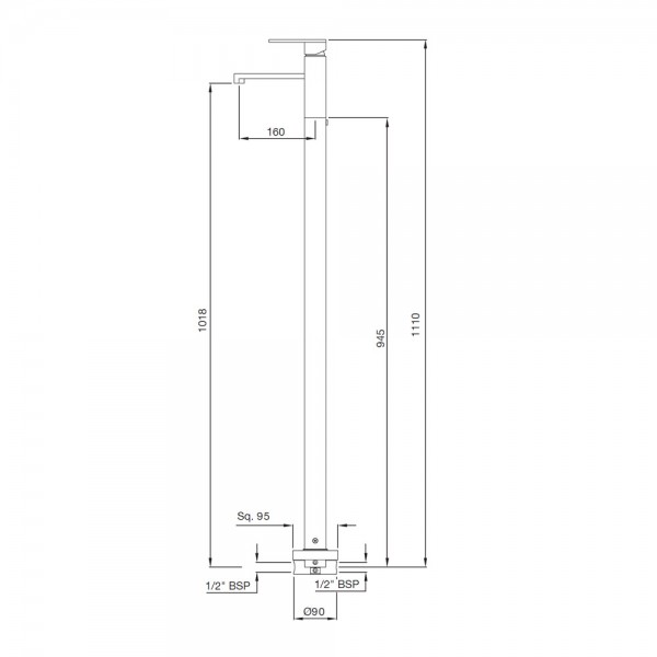 LEB-WHM-45027 Смеситель напольный Artize Le Blanc Матовый белый  - Вид №1