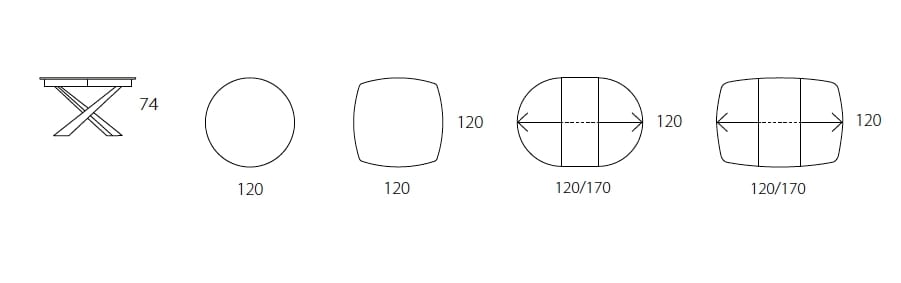 Фиксированный и выдвижной круглый или квадратный стол RIFLESSI ARCH-00033604 - Вид №3