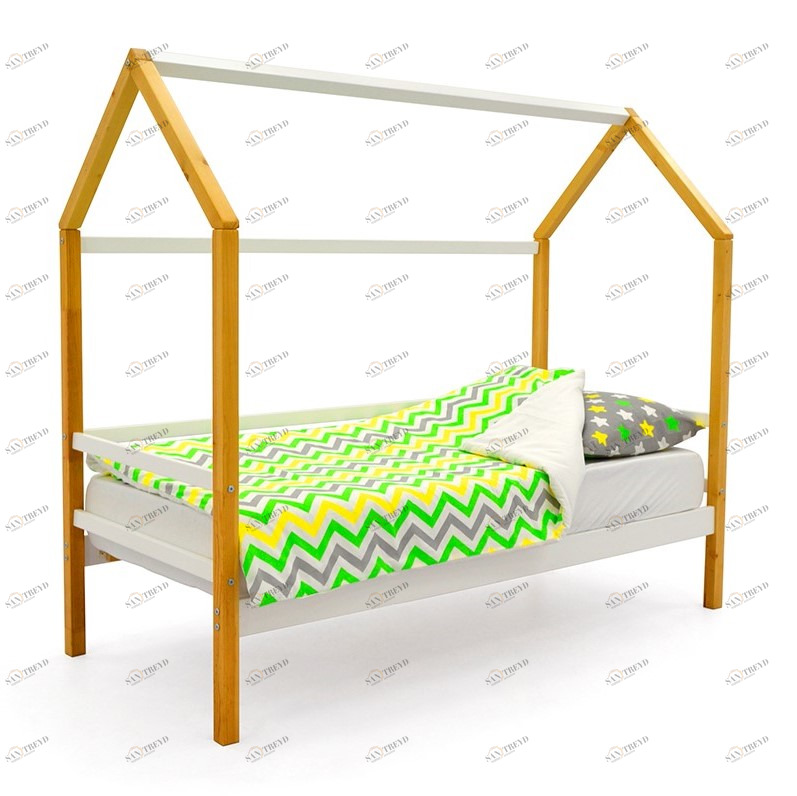 Кровать-домик детская дерево-белая Svogen БЕЛЬМАРКО  00-3833071 Бежевый Santreyd 