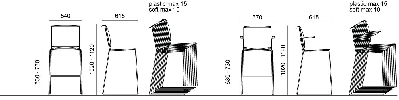 Diemmebi Высокий табурет с подлокотниками со спинкой S’mesh sun-id-1441627 - Вид №3