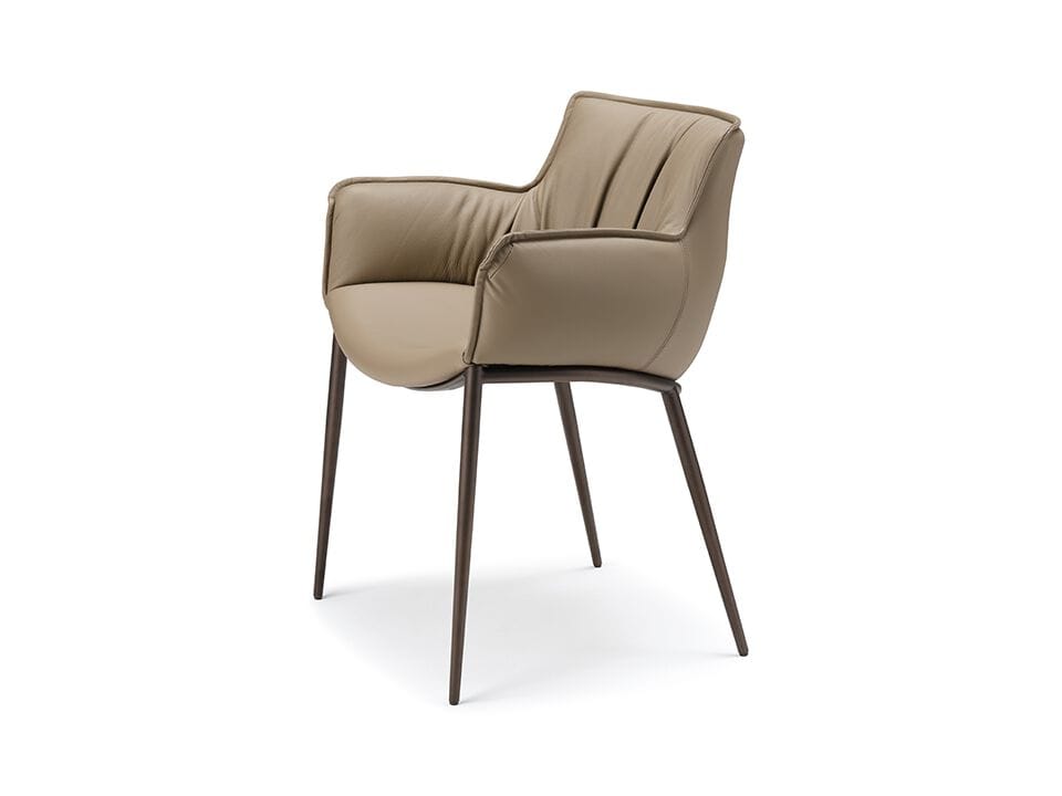 Кожаный мягкий стул с подлокотниками Cattelan italia Ронда ARCH-00130612