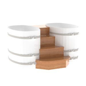 2132 Подиум на 2 купели 0,76х1,16 дуб натуральный Alyarus