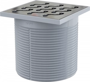 Горловина трапа, решетка 105×105 мм нержавеющая сталь