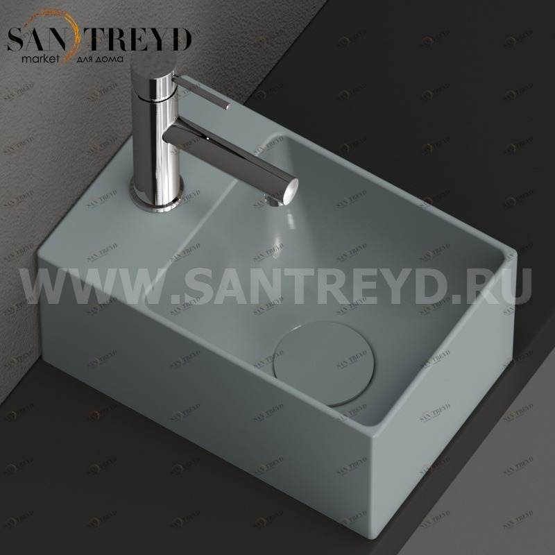 B6R30BL Подвесная раковина настенная прямоугольная Ceramica Globo T-EDGE