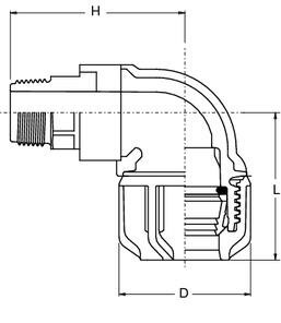 SANIT 69275580 Колено 90 ° с конической наружной резьбой из латуни  - Вид №1