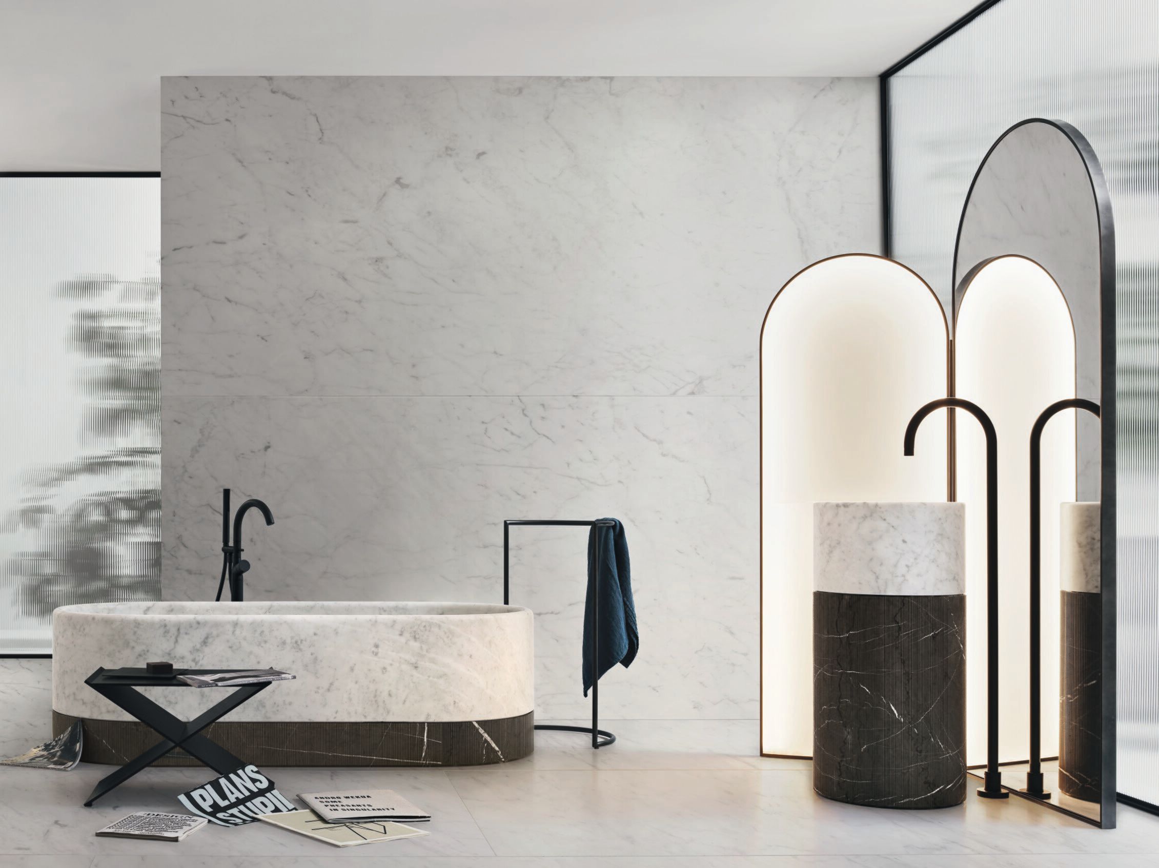 Каррарский мрамор круглый отдельно стоящий умывальник Noorth Рим ARCH-00037159 - Вид №2