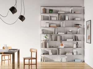 Алюминиевый секционный настенный книжный шкаф