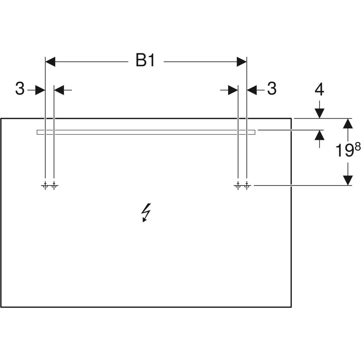 Прямоугольное зеркало со встроенным настенным освещением Geberit Option ARCH-00045732 - Вид №4