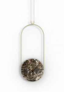 072293 Часы мрамор Emperador - латунь Nomon Colgante