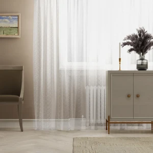 Тюль на ленте Мильфлер 250x260 см полиэстер цветы цвет белый