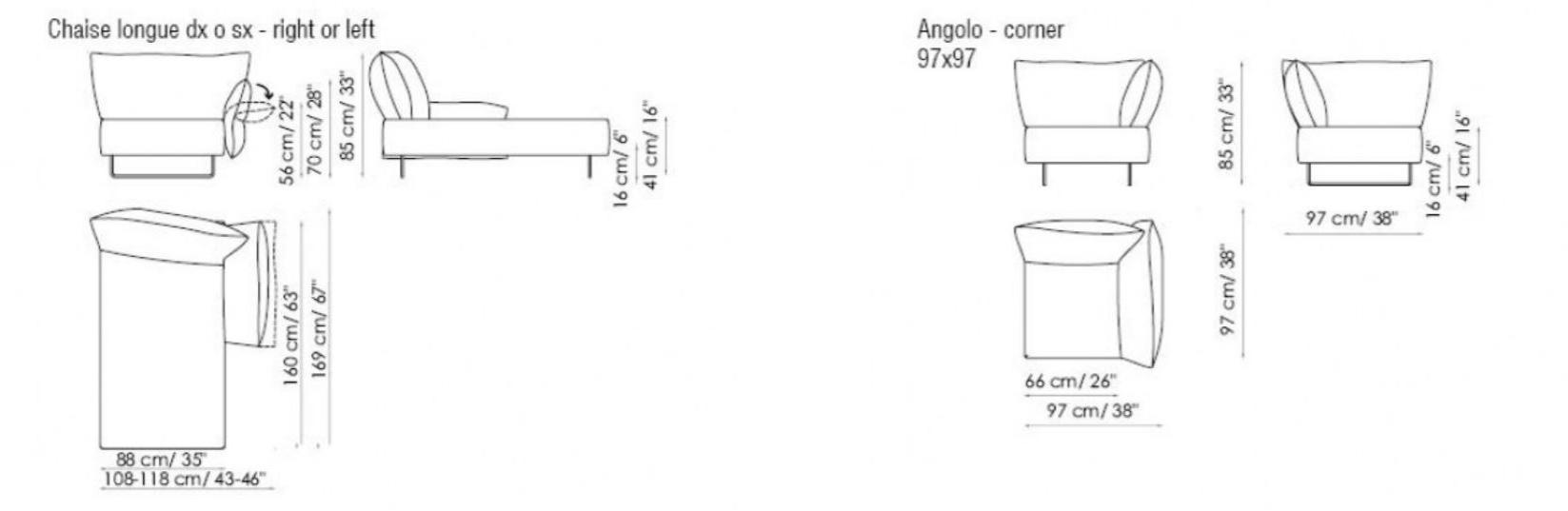 Bonaldo Модульный тканевый диван с шезлонгом Madame c sun-id-1504458 - Вид №5