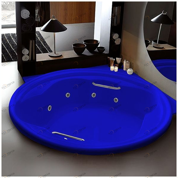 Ванна Gruppo treesse Ninfa V6597-SI синяя с гидромассажем круглая большая STDV6597SI