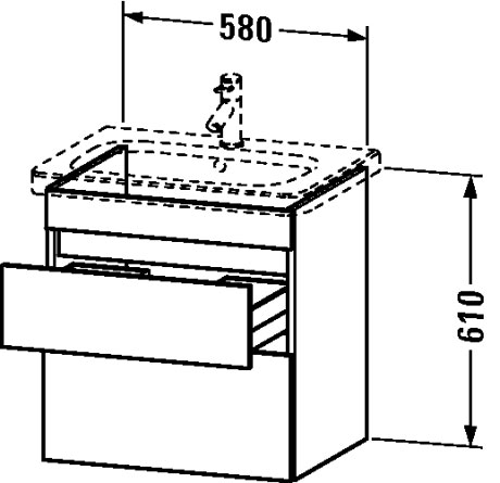 Тумбочка подвесная DuraStyle #DS6480 580 x 448 мм Duravit DS648005252 - Вид №1