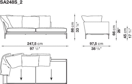 Угловой диван из ткани B&B Italia Атолл ARCH-00091854 - Вид №32