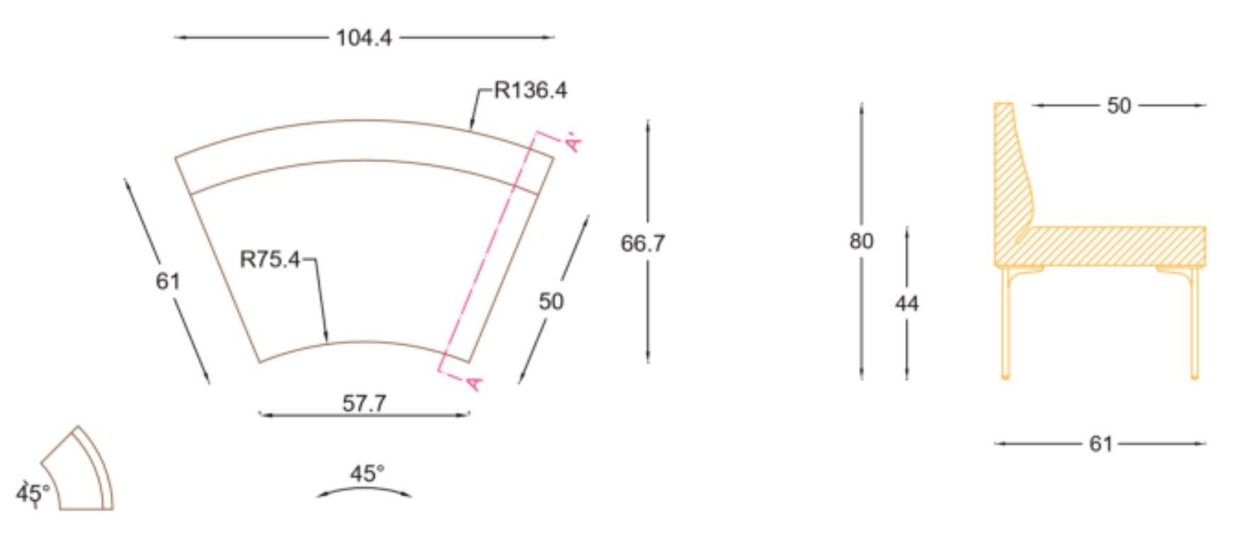 Модульная скамья из ткани со спинкой SITIA Laguna ARCH-00146120 - Вид №20