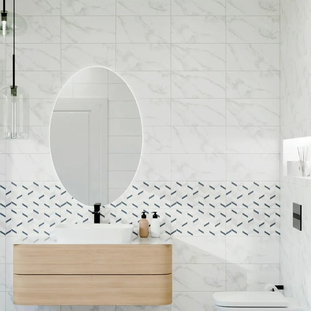 Настенная плитка KREAFORTA Mersey Calacatta 20x40 см 1.62 м² матовая цвет серый 89413659 STLM-2211970 - Вид №6