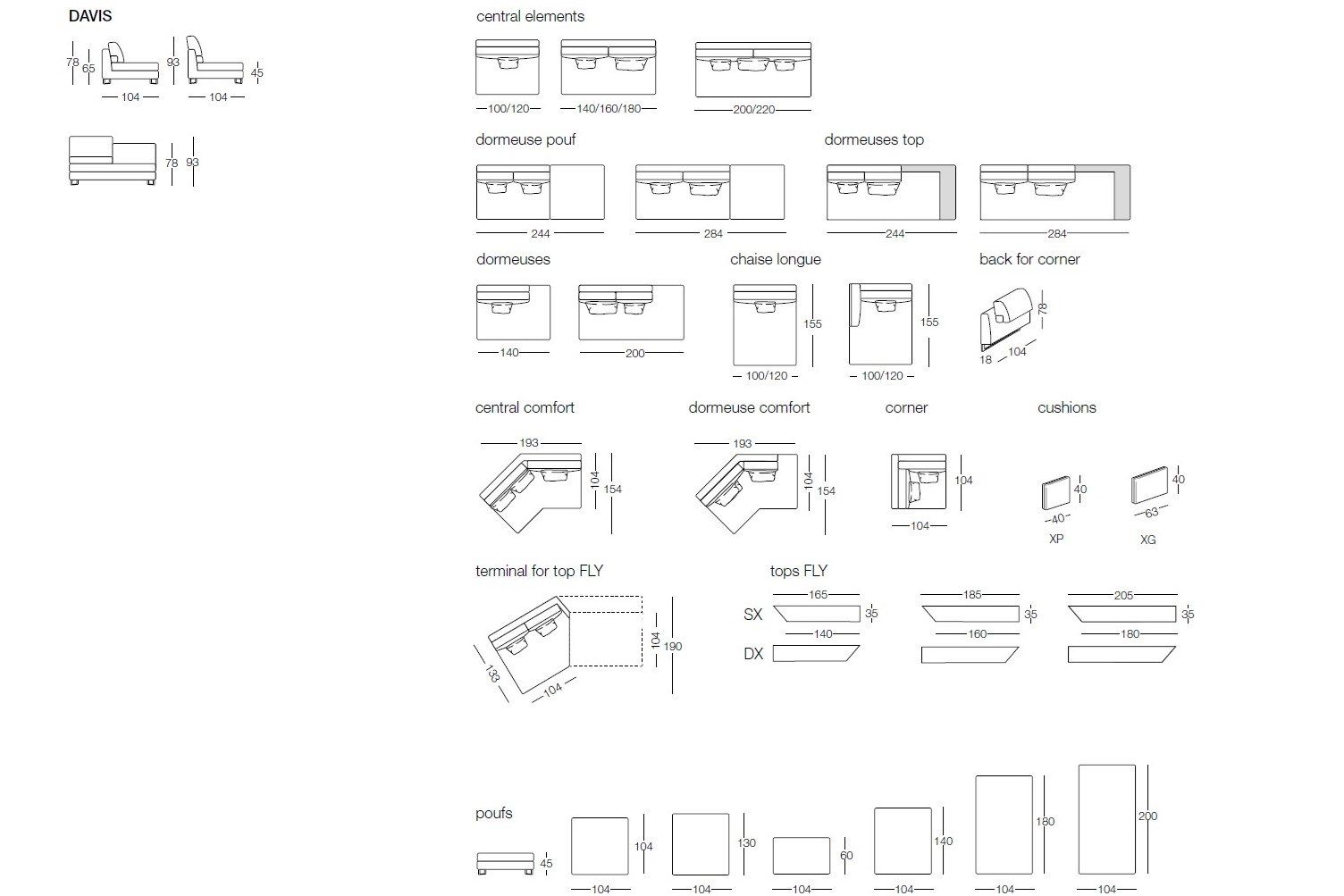 5-местный съемный тканевый диван Frigerio Davis ARCH-00151408 - Вид №13