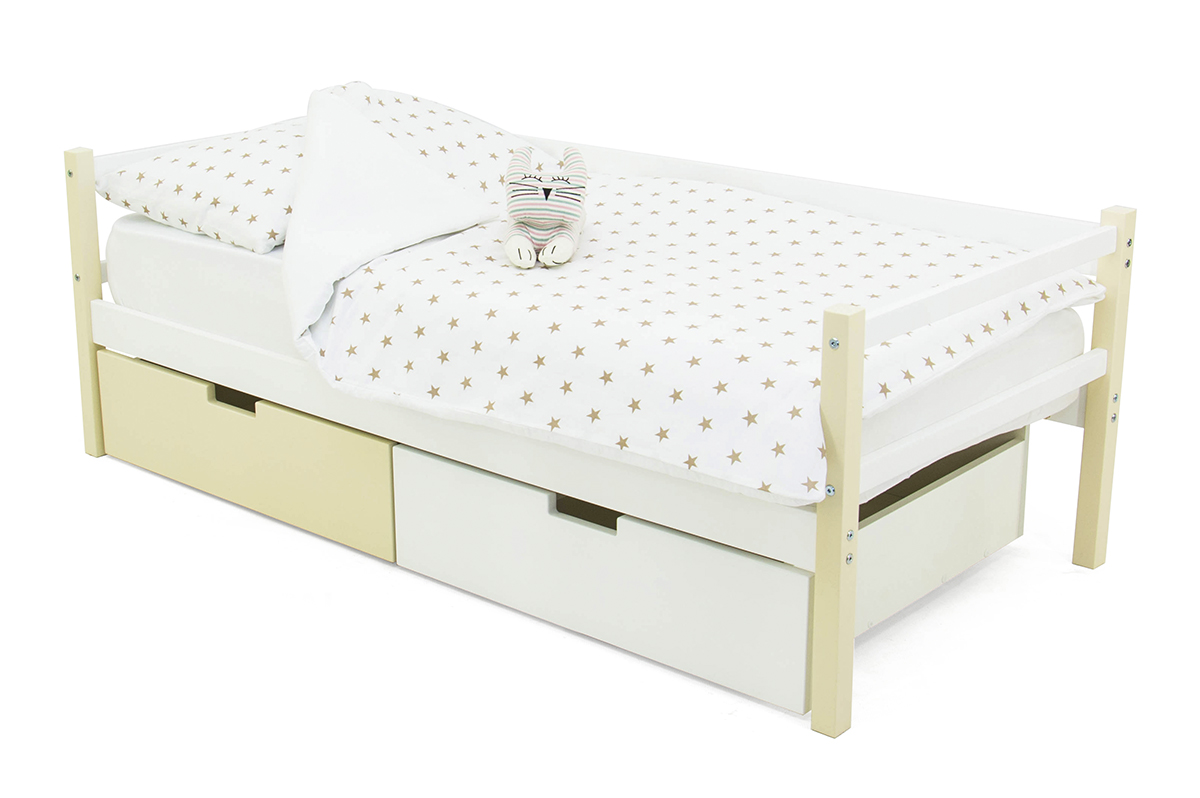 Детская кровать-тахта Svogen бежево-белая БЕЛЬМАРКО  326829 Бежевый;молочный Santreyd  - Вид №2