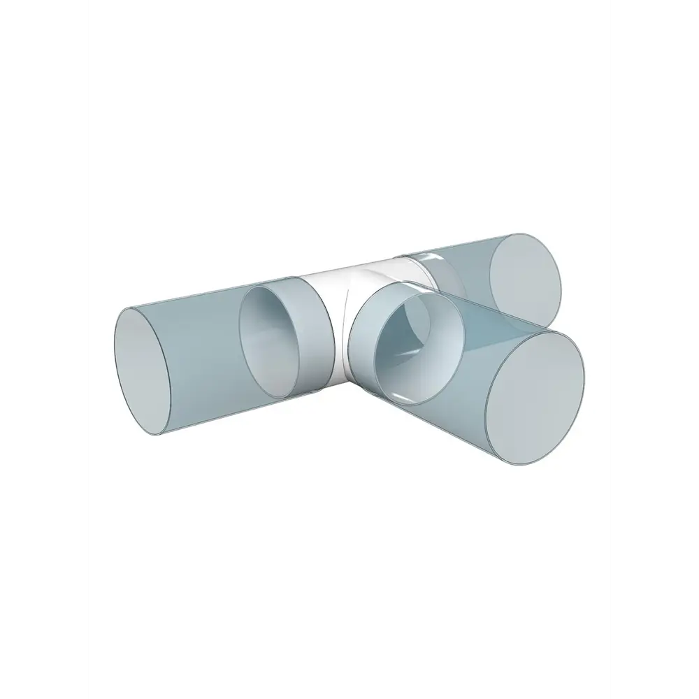 Тройник для круглых воздуховодов Fonet D100 мм пластик STLM-2162037 - Вид №4