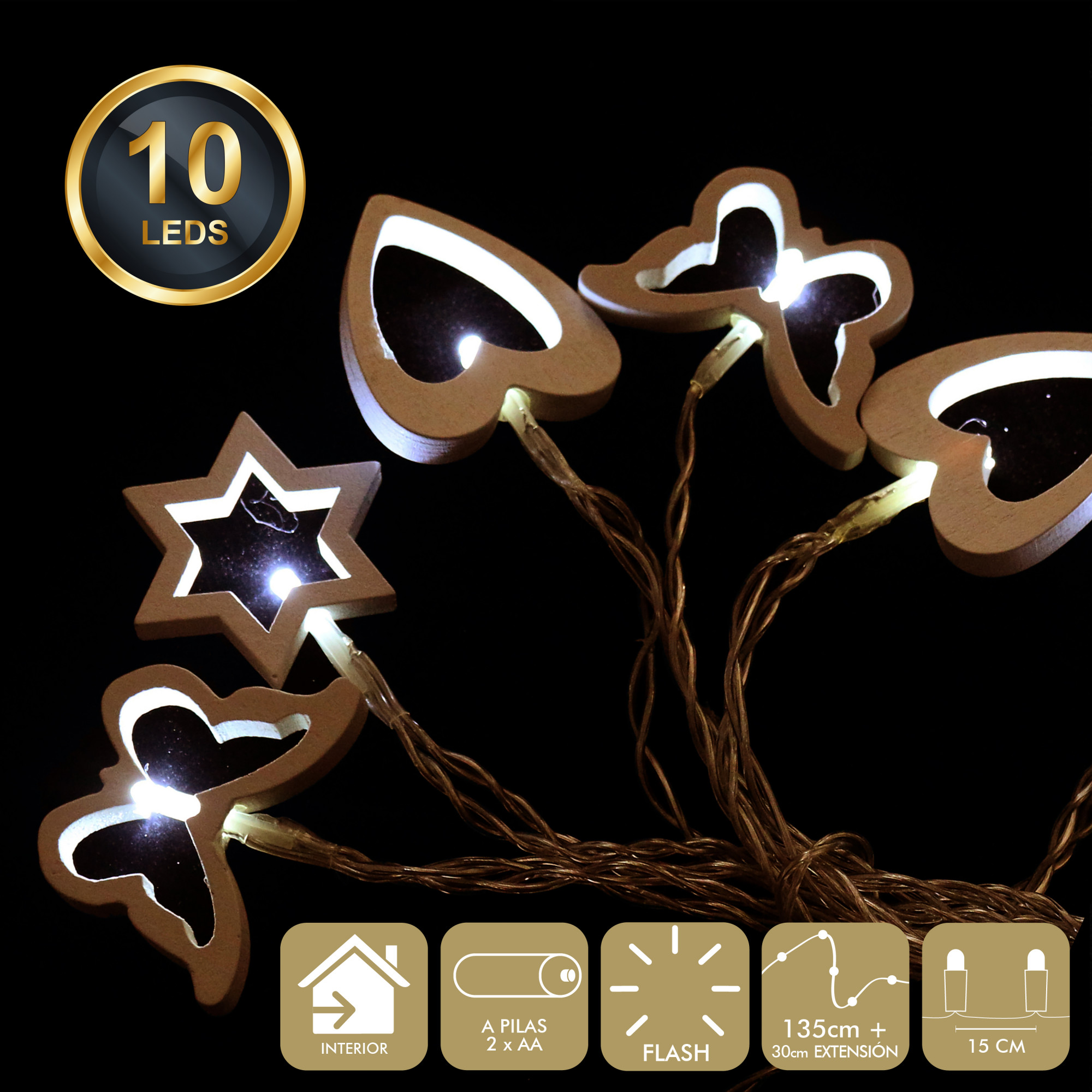 DZ-087-437 ГИРЛЯНДА 10 LED (2 X AA) TO4ROOMS 