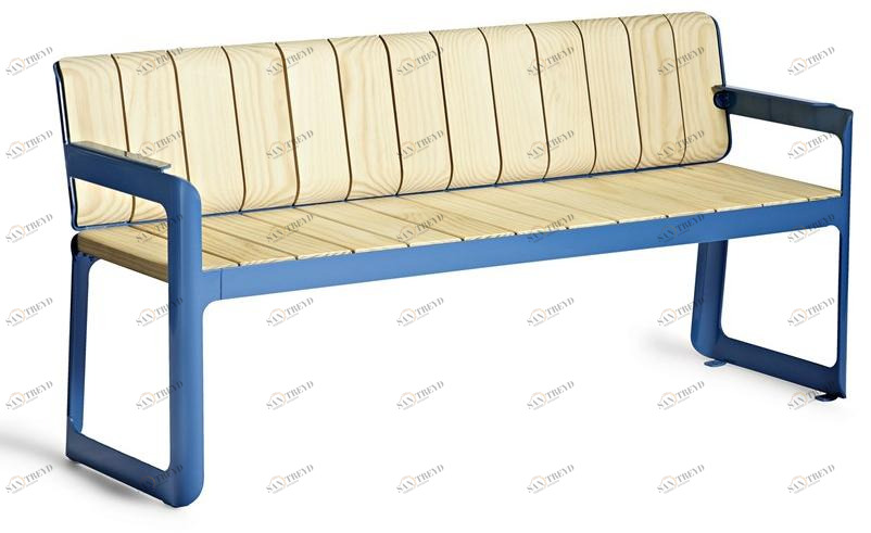 VESTRE Скамья из стали и дерева со спинкой Air sun-id-1411183