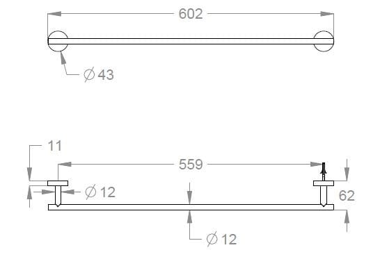 Держатель для полотенец из нержавеющей стали Fir Italia аксессуары для ванной комнаты сталь ARCH-00047285 - Вид №2