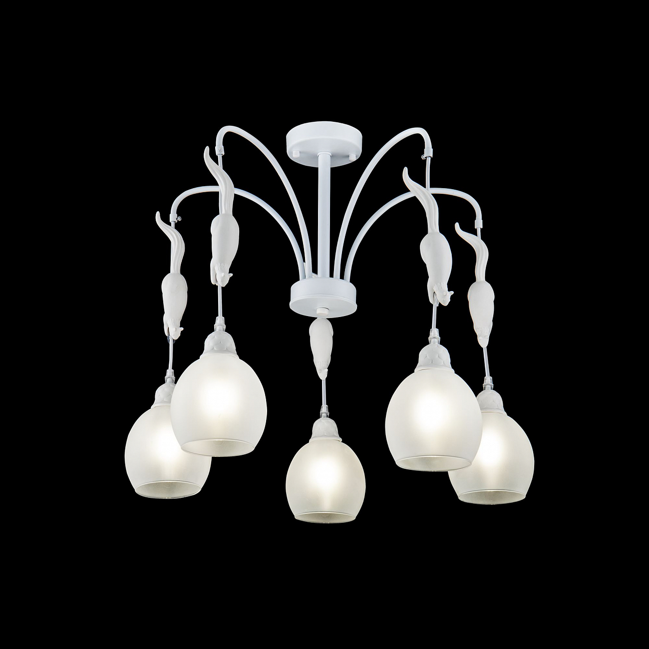 Люстра подвесная белая Squirrel FR5010PL-05W FREYA ДИЗАЙНЕРСКИЕ, MODERN 00-3956398 Белый  - Вид №1