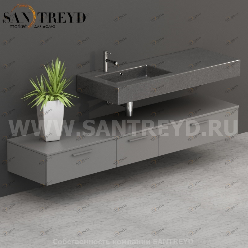T20552TO2 Столешницы для использования в сочетании с тумбами и открытыми тумбами 205 см серая Globo ARREDO WOOD Италия Ceramica Globo