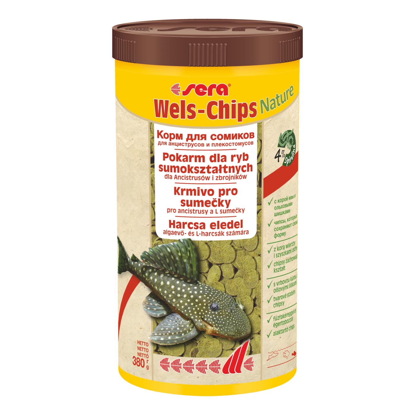 ПР0042011 Корм для рыб Wels-Chips Nature чипсы для сомиков 1000мл (380г) SERA 
