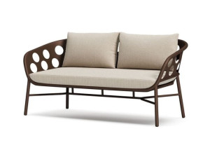 2-местный алюминиевый садовый диван с порошковым покрытием и тканью