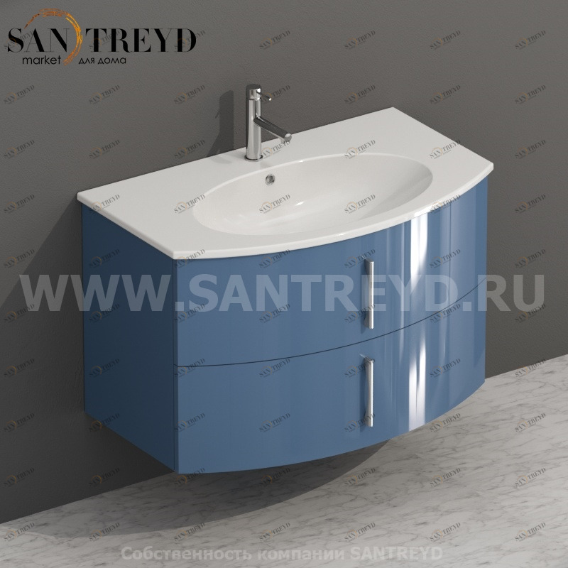 MDMC80Y084 Тумба с двумя ящиками 78 см синяя Globo 4ALL Италия Ceramica Globo