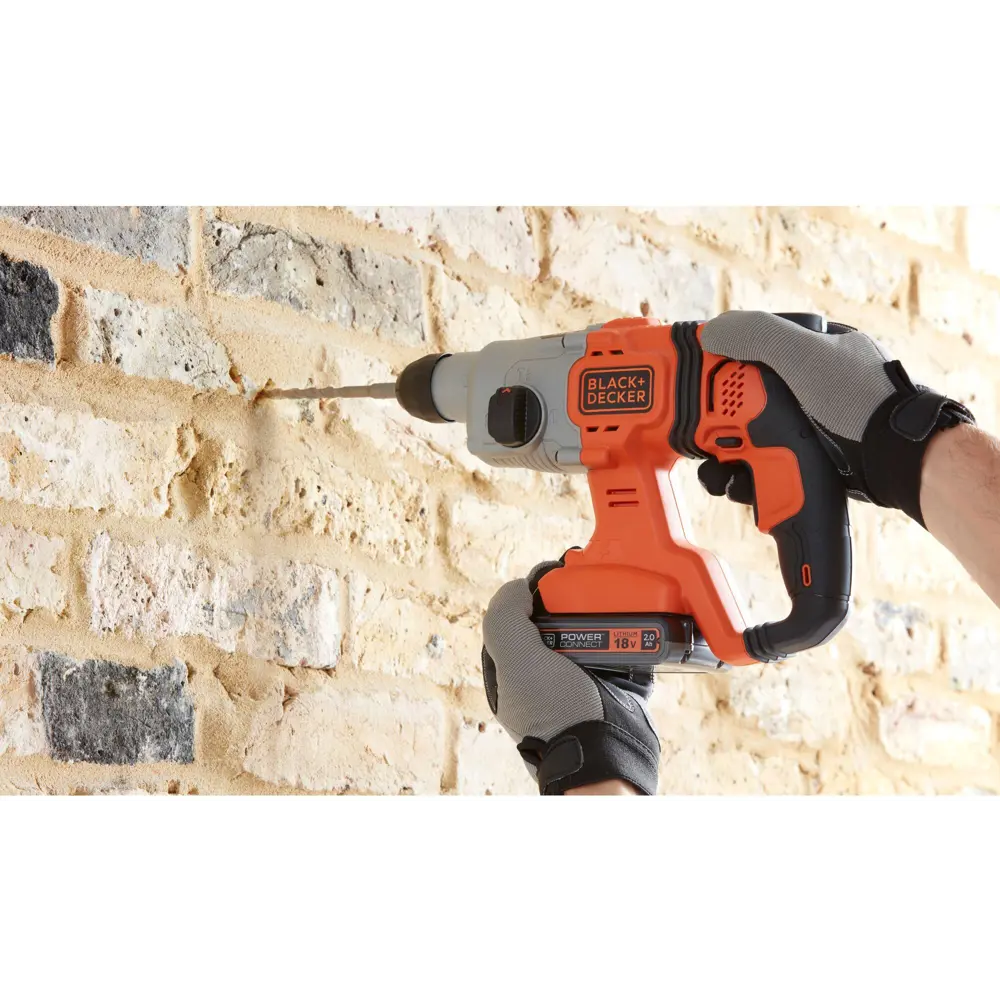 Перфоратор аккумуляторный SDS-plus Black&Decker BCD900B-XJ, 18 В, 1.2 Дж, без АКБ и ЗУ BLACK + DECKER STLM-2166100 - Вид №8