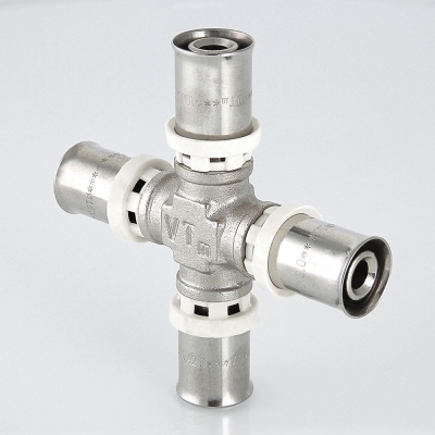 VTm.241.N.201620 Пресс-фитинг – крестовина Valtec 20 х 16 х 20 х 16 мм  - Вид №9