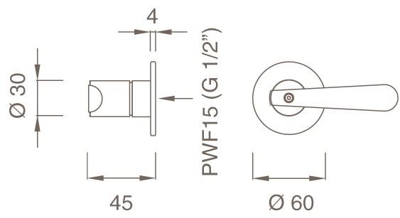 Ceadesign 2-ходовой переключатель из нержавеющей стали Lutezia plus Dev 21 - Вид №1