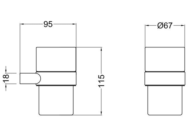 Стеклянный настенный держатель зубной щетки CROSSWATER MPRO ARCH-00127720 - Вид №2